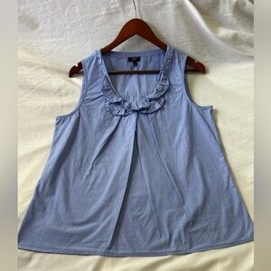 Talbots Blue Boxy Ruffled Tank Top sz M petite